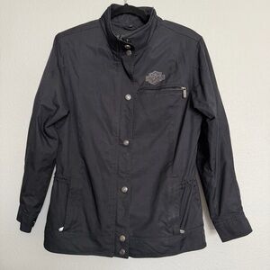 Harley Davidson Women’s Black Metro Nylon Windbreaker Jacket Size Medium